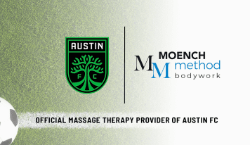 A green and black logo for massage therapy
